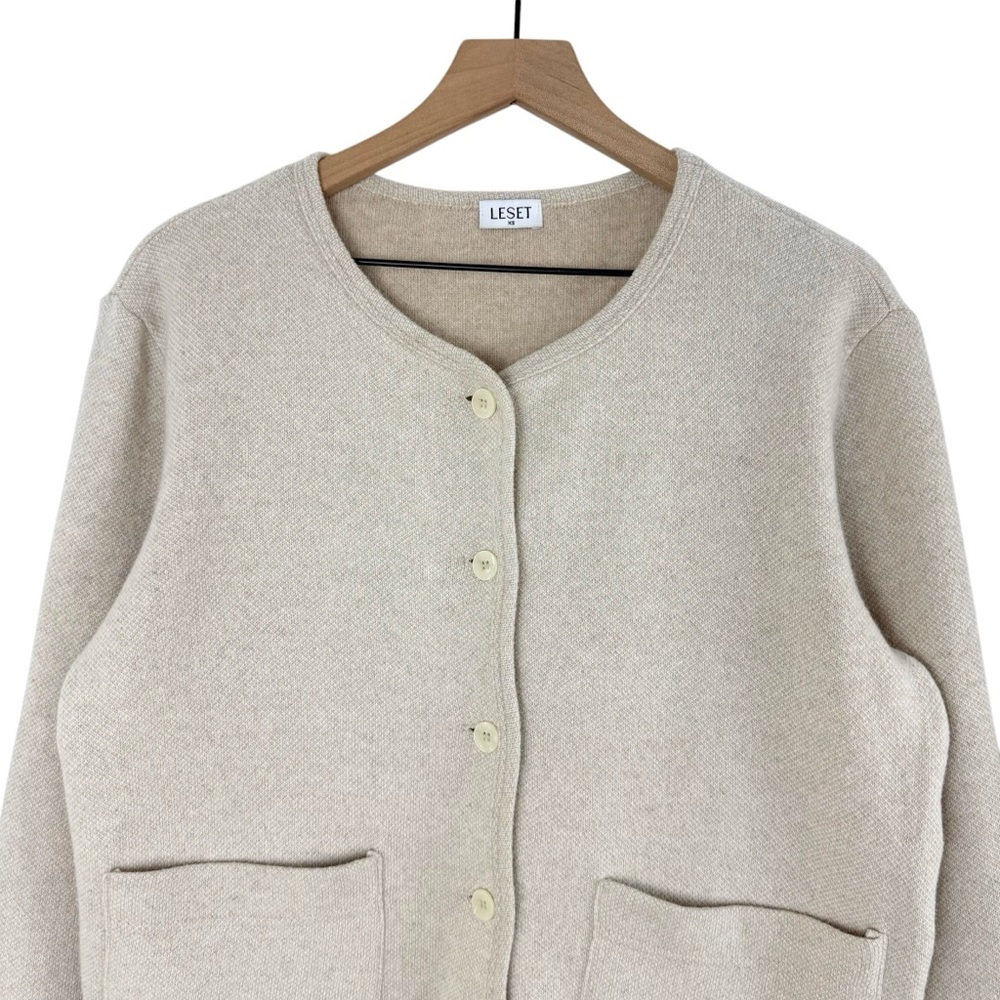 LESET Cream Button Front Cardigan - Picture 4 of 12
